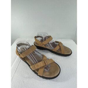CB Casual Womens Size 10 Sandals Leather  Adjustable Straps & Rubber Soles